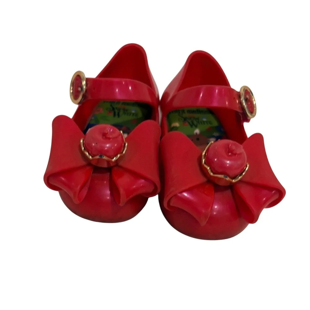 Mini Melissa Disney Snow White Red Poison Apple Jelly Mary Jane Shoes Kids 7